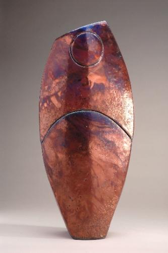 Sentinel Raku vessel 2 part form - Shaun Hall