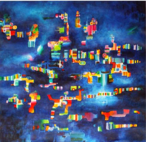 colours on dark blue - Chris Waller