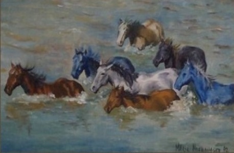 Chevaux nageant (2) - Marie Noëlle Archambault