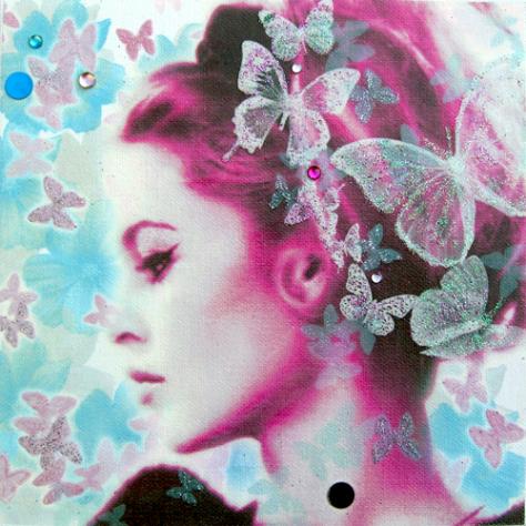 Portrait Brigitte Bardot aux papillons - Alfeo