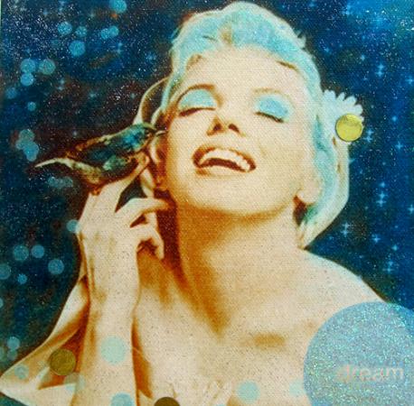 Portrait Marilyn Monroe à l'oiseau - Alfeo