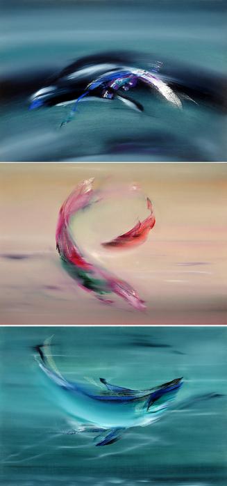 Une serie de 3 tableaux - Poissons - AZot