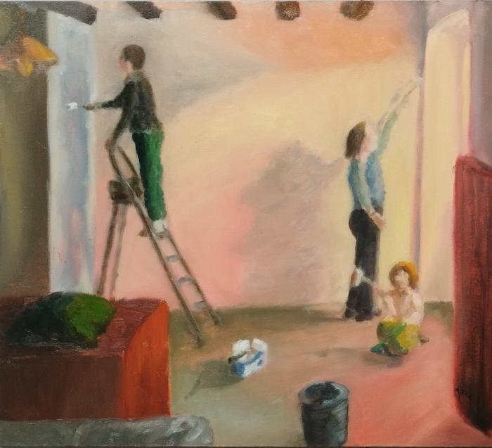 Apprentis peintres - Martine Papanicola - Cliquer pour afficher en grand