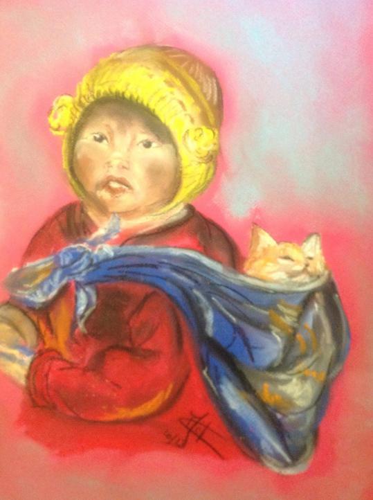 La petite fille au chat - Christel Melin