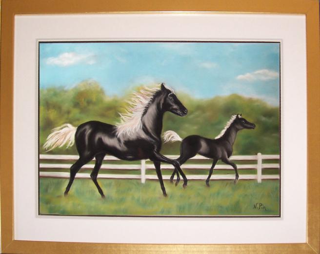 Chevaux - le galop - Nicole Pin - Cliquer pour afficher en grand