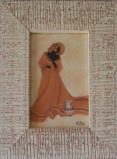 Africaine en robe longue - Nicole Pin