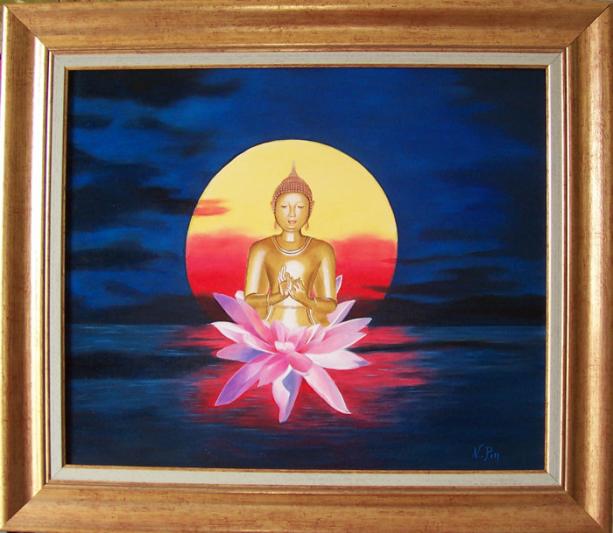 Spiritualité : Bouddha au lotus - Nicole Pin - Click to enlarge
