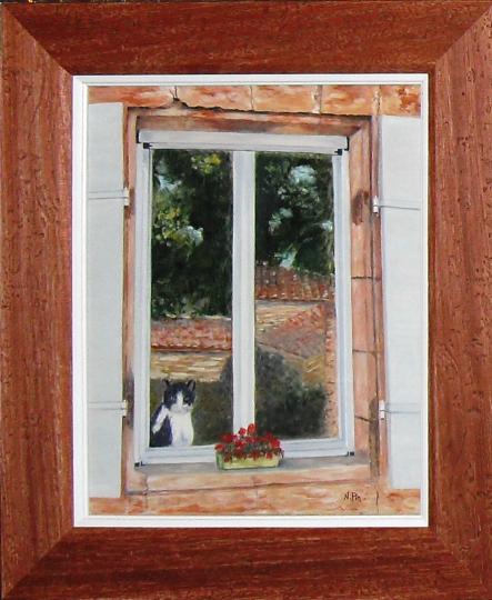 Chat à la fenêtre - Nicole Pin