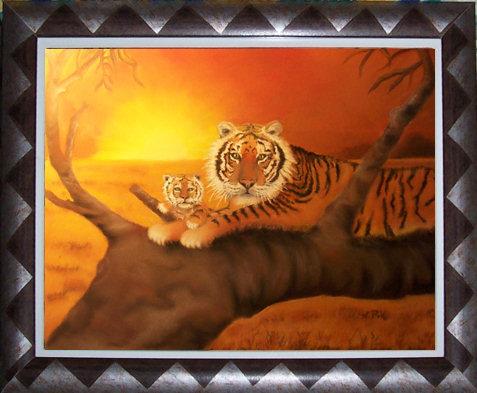 Animaux - Tigres dans la savane - Nicole Pin