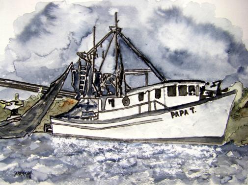 boat print shrimp boats - Derek McCrea