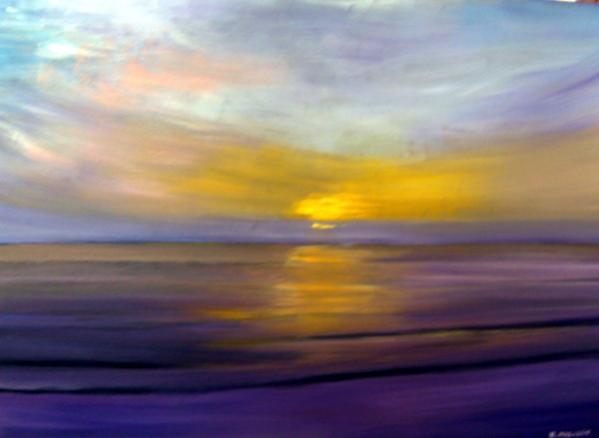 Coucher de soleil sur la Baie de Somme - Roselyne Halluin - Cliquer pour afficher en grand