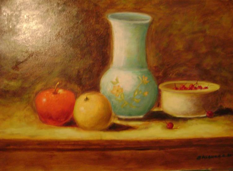 Pommes et cerises - Raoudha Ben Mlouka Kochbati - Click to enlarge