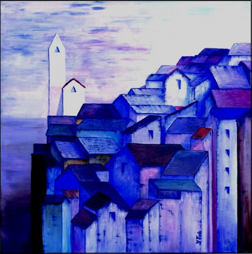 Village bleu - Yves  YTab