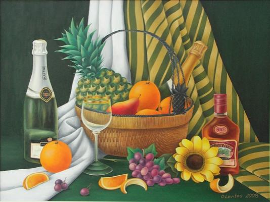 Still life with fruit basket - Olga Levitas