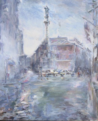 Blue Rome (a view of Piazza Navona) - Boris Sheynes