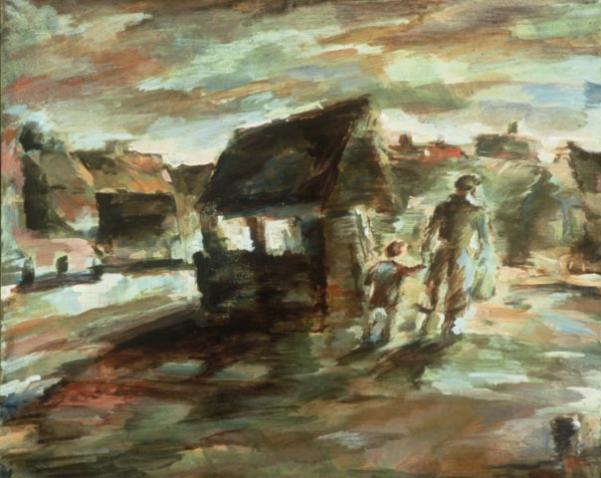 A Jewish shtetl - Boris Sheynes - Click to enlarge
