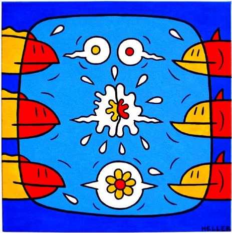 Floraison sur fond bleu - Laurent Heller