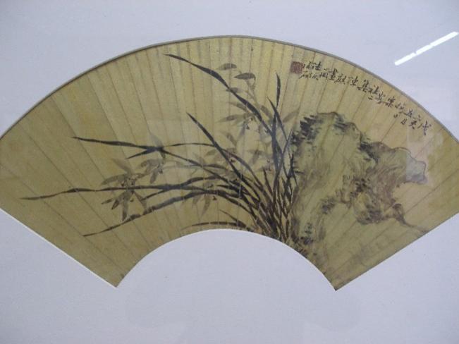 Painting on Fan Paper-Orchid - Jianhai Xie - Cliquer pour afficher en grand