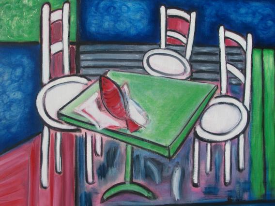 poisson rouge aux chaises - Mario Siano