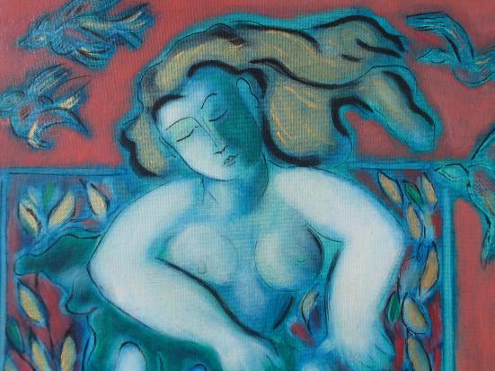 Jeune filles aux oiseaux (detail) - Mario Siano