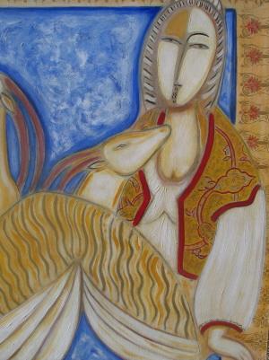 femme aux gazelles - Mario Siano