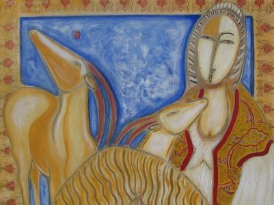femme aux gazelles - Mario Siano