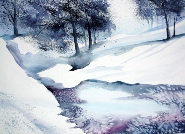 soir de neige - Jocelyne Dumont - Click to enlarge