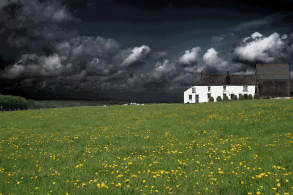 ferme par temps d'orage - Jean-Pierre Pollaert - Click to enlarge