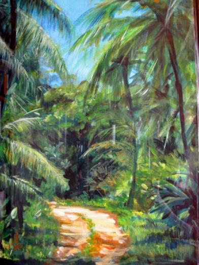 SEYCHELLES  - Chemin sous les  Palmiers - Marteen Olivier Vigroux
