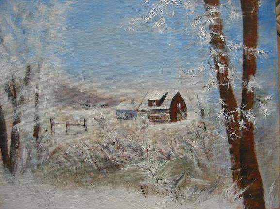 Paysage de neige - Christine Bataille - Cliquer pour afficher en grand