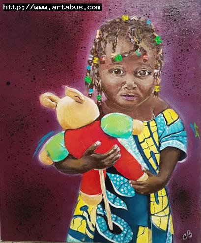 PETITE AFRICAINE ET SON OURS - Christine Bataille