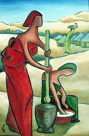 Africaine En Rouge - Claude Lucas