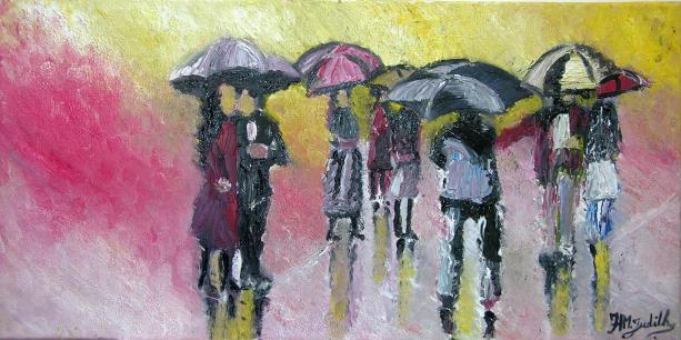 Sous la pluie - Judith Hassan Mizrahi - Cliquer pour afficher en grand