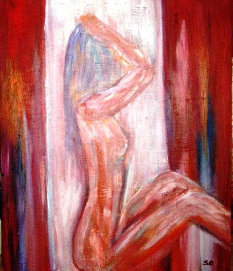 nue aux rideaux rouges - Sand.o