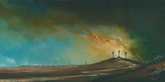Three Crosses (SOLD) - Visionary Imagist - Cliquer pour afficher en grand