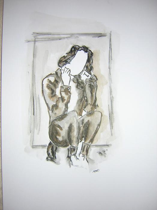 Artiste assise n°1 - T. X.
