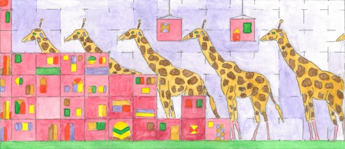 Stadt-Giraffen Statt-Giraffen - Udo Dietrich - Cliquer pour afficher en grand