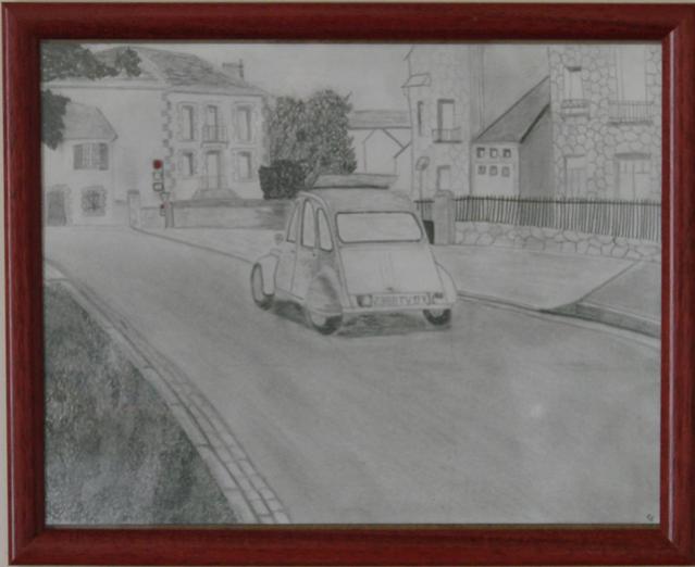 en route en 2cv - Emilie Pagnon - Cliquer pour afficher en grand