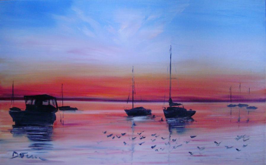 Soir sur le Bassin - Daniel Serrec - Cliquer pour afficher en grand