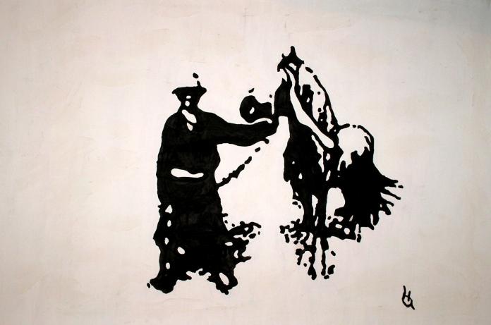 Preparing horse for race - Herve Alexandre - Click to enlarge