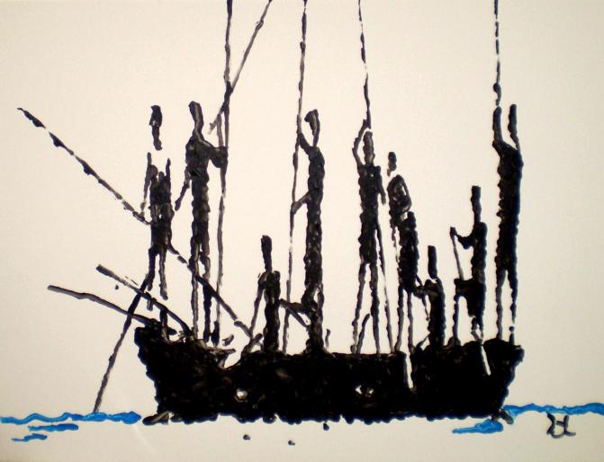 Crowded pirogue - Herve Alexandre - Cliquer pour afficher en grand