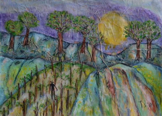 Fleurs dans la vigne - Jelly Cloux-Wesly