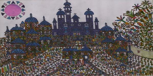 A cross in a church square - Adib Fattal - Cliquer pour afficher en grand