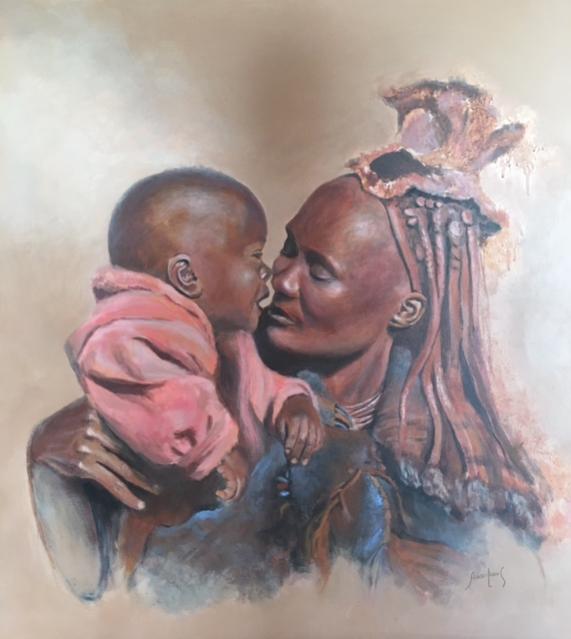 Namibienne et son enfant - Christine Aussillous Boudou