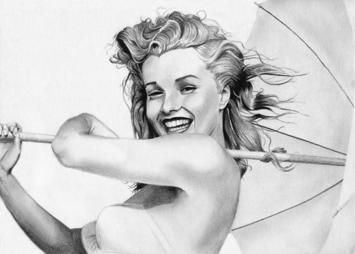 Marilyn au parapluie - Delphine Kacki - Cliquer pour afficher en grand