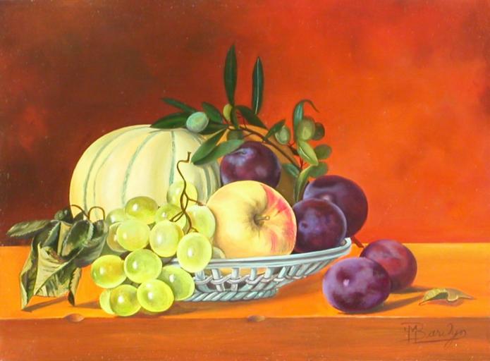 Corbeille de Fruits - Jean-Marie Bardyn - Cliquer pour afficher en grand