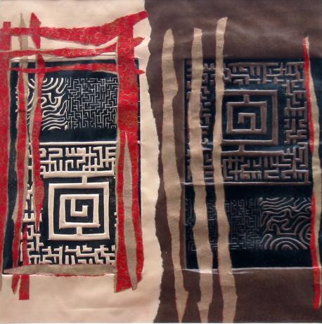 Labyrinthes Yin é yang marrons et beiges - Alessandra Carlier-Checchia