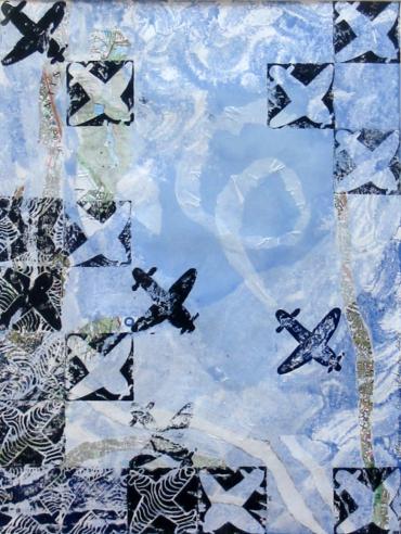 Avions sur fond nuageux et volutes - Alessandra Carlier-Checchia