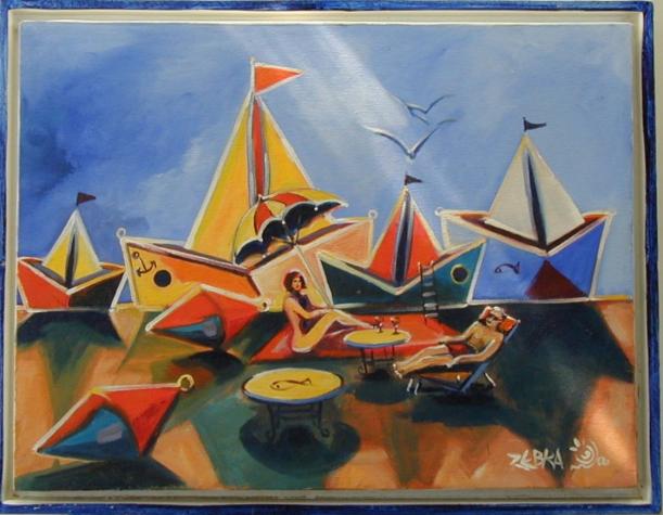 PETITS BATEAUX A LA PLAGE - Zebra - Cliquer pour afficher en grand