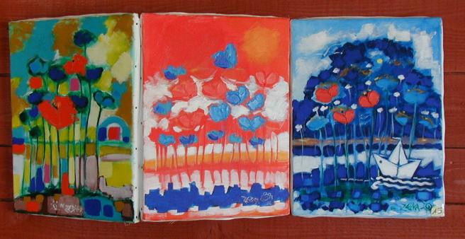 TRIPTYCHON COQUELICOTS - Zebra - Cliquer pour afficher en grand